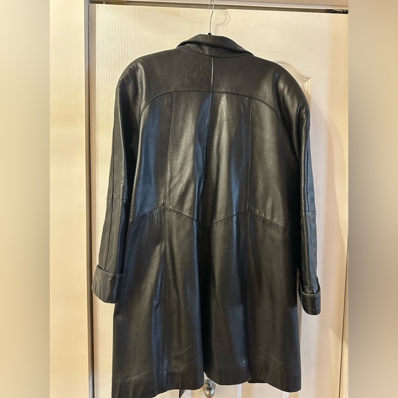 Genuine Leather Jacket with shoulder pads size L - Picture 2 of 3